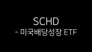 SCHD - 미국배당성장 ETF 텍스트가 중앙에 표시된 검은색 배경 이미지