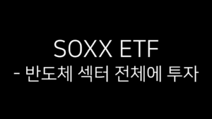 SOXX ETF 소개 썸네일 이미지 -‘반도체 섹터 전체에 투자’라는 문구가 적힌 검은색 배경 디자인
