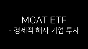 MOAT ETF – 경제적 해자 기업 투자라는 문구가 적힌 미니멀한 블랙 배경 썸네일 이미지