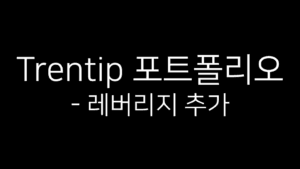“Trentip 포트폴리오 – 레버리지 추가”라는 텍스트가 들어간 검은 배경의 썸네일 이미지